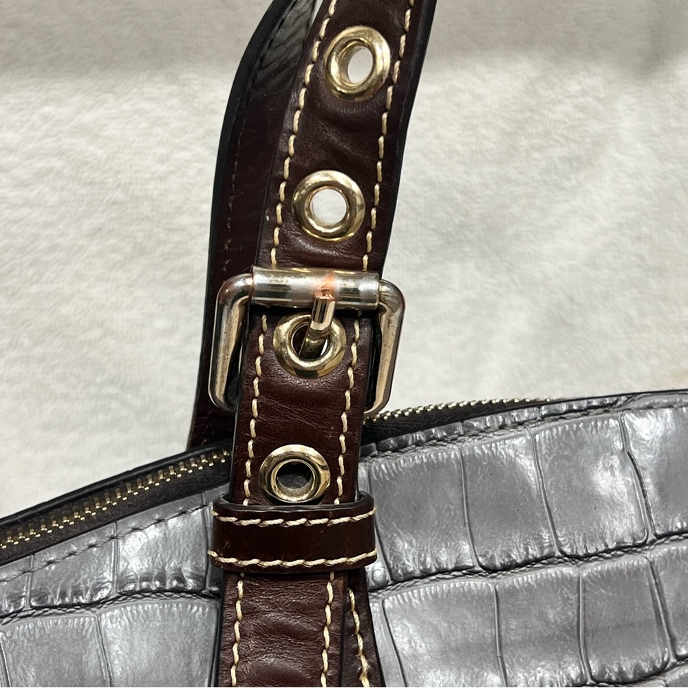 Dooney and Bourke Leather Croc Embossed Domed Satchel, J16666037 - Picture 11 of 16